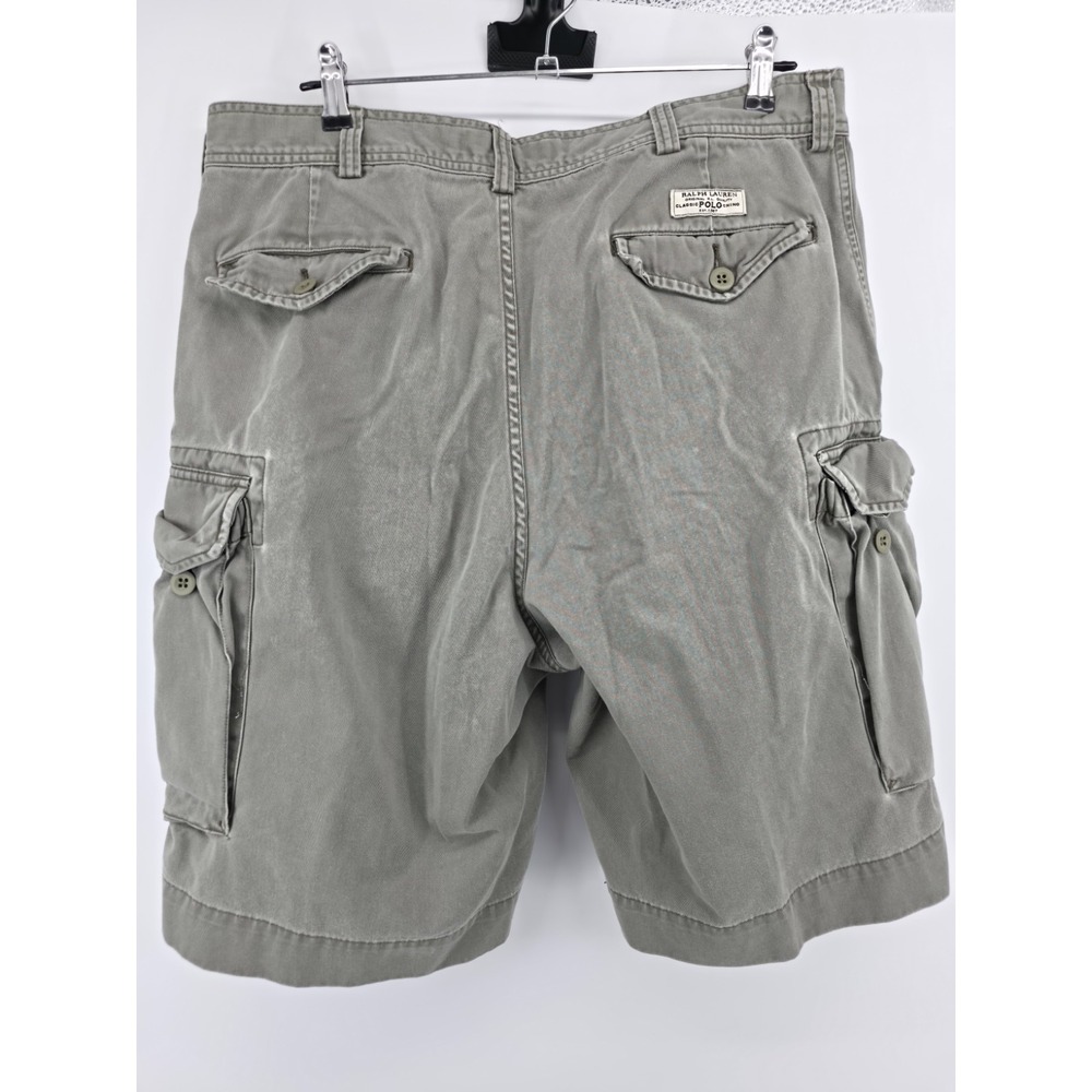 Polo Ralph Lauren Mens Cargo Shorts Olive Green Cotton Classic Polo Chino 36
